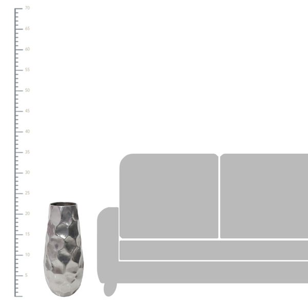 Found & Fable Hammered Silver Metal Floor Vase, 23"