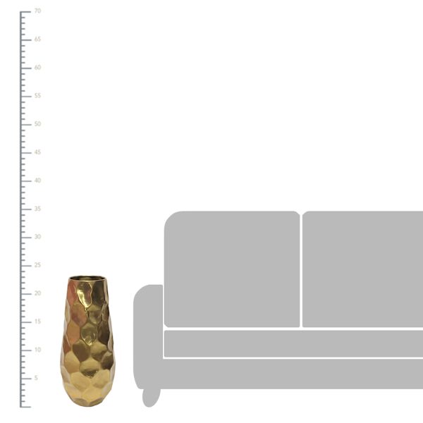 Gold Metal Floor Vase, 23"