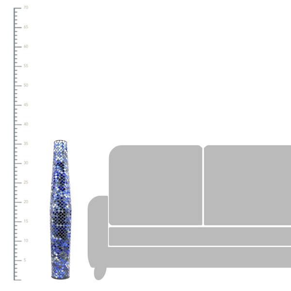 Multicolor Metal Mosaic Floor Vase, 36"