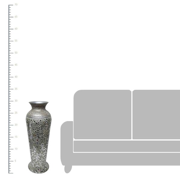 Mosaic Metal Floor Vase, 30"