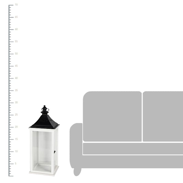 White Metal & Wood Lantern, 29"