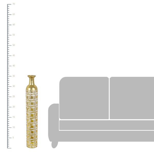 Gold Metal Floor Vase, 35.5"