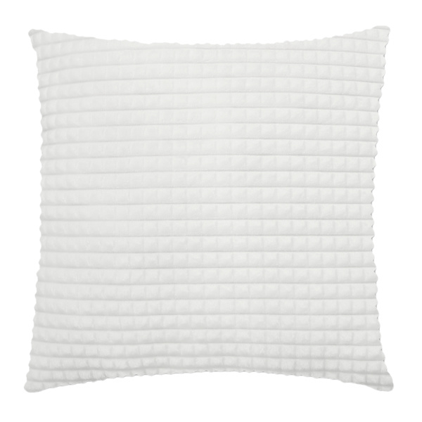 White Check Plush Throw Pillow, 18"