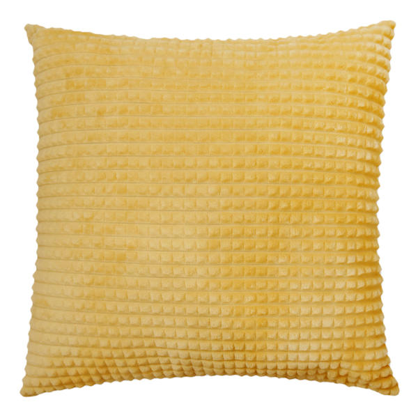 Gold Plush Check Throw Pillow, 24"