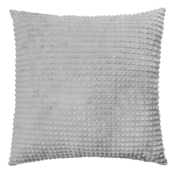 Grey Plush Check Throw Pillow, 24"
