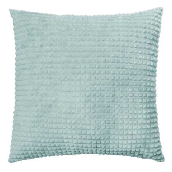 Plush Teal Check Throw Pillow, 24"