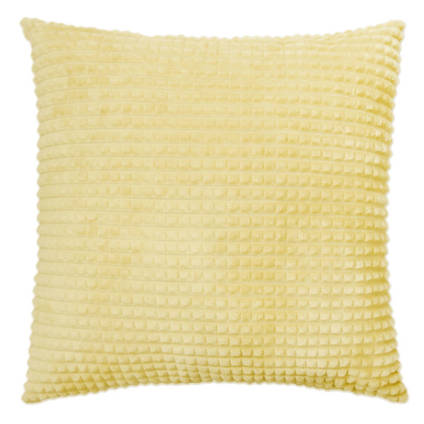 Yellow Plush Check Throw Pillow, 24"