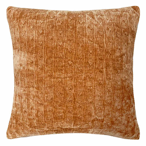 Menlo Orange Chenille Throw Pillow, 18"