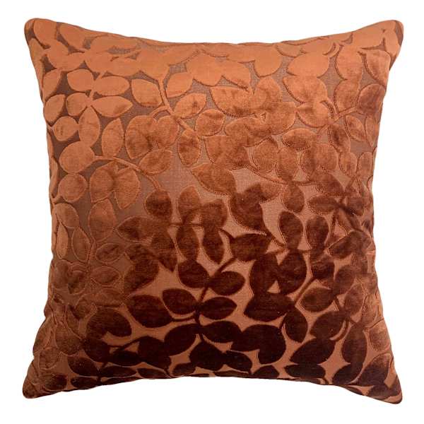 Sasha Spice Leaves Chenille Throw Pillow, 18"