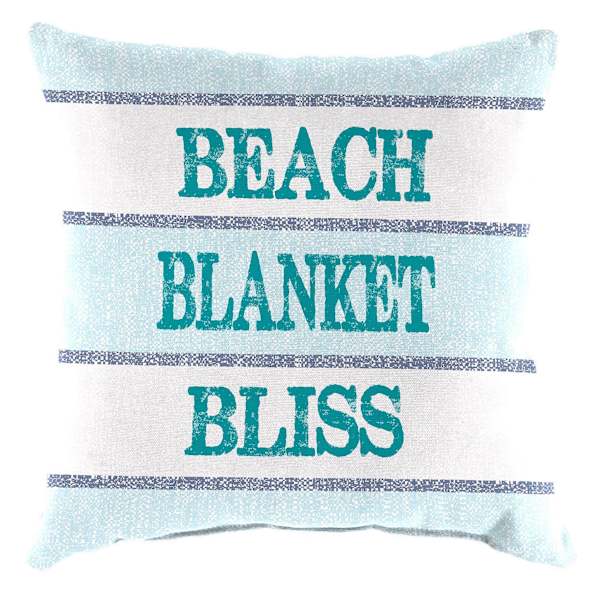 Ty Pennington Beach, Blanket, Bliss Striped Square Outdoor Throw Pillow, 16"