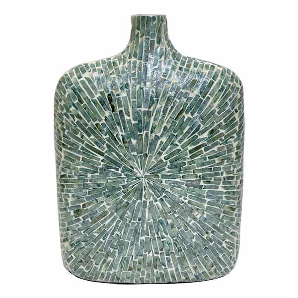 Ty Pennington Blue Capiz Mosaic Bottle Vase, 16.5"