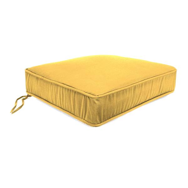 Butter Yellow Canvas Outdoor Gusseted Deep Seat Cushion