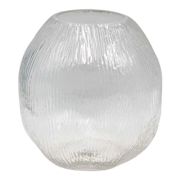 Ty Pennington Clear Crinkle Glass Vase, 8"