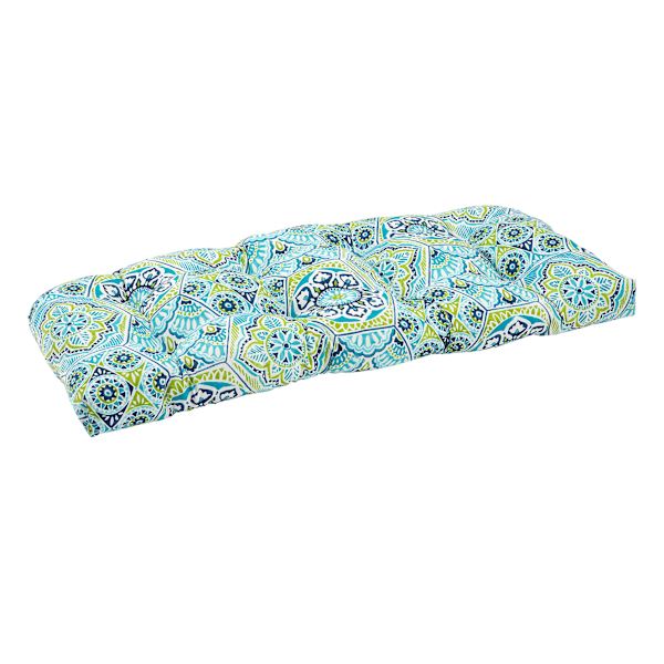 Calista Teal Outdoor Wicker Settee Cushion