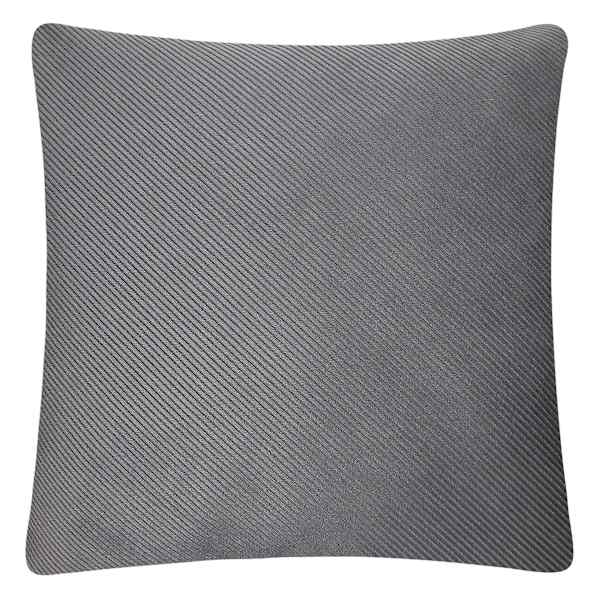 Charcoal Grey Diagonal Striped Throw Pillow, 18"