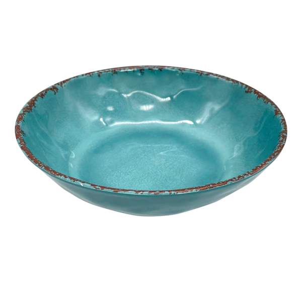 Honeybloom Bright Blue Melamine Bowl, 8"