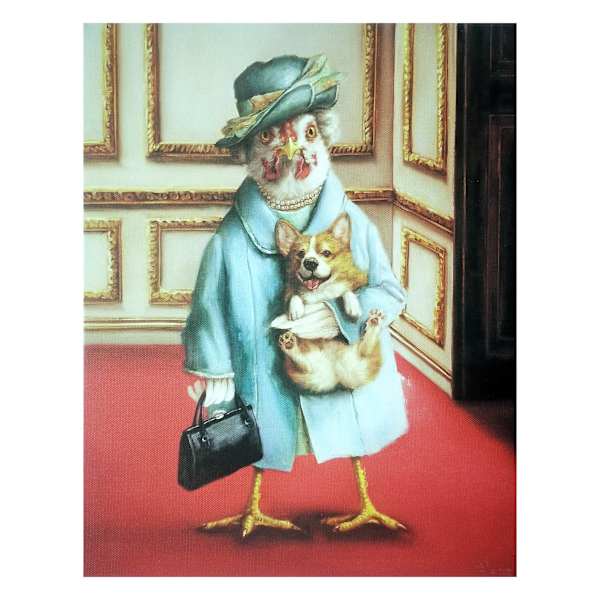 Lady Chicken Canvas Wall Art, 12x16