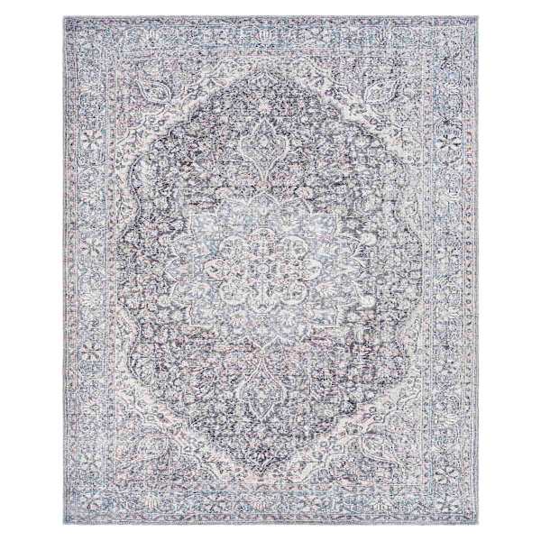 (B785) Colin Blue Medallion Washable Area Rug, 8x10