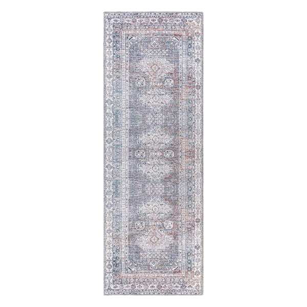 (B786) Honeybloom Colin Multicolor Medallion Washable Runner, 2x7