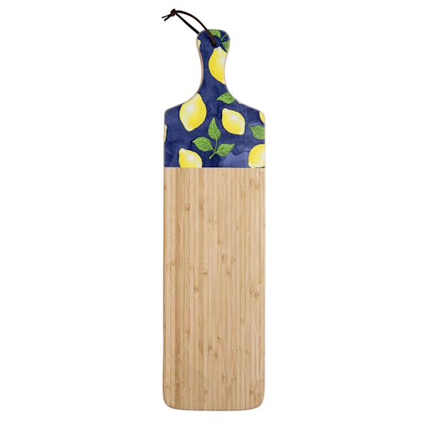 Blue Lemons Bamboo Wood Serving Board, 23"