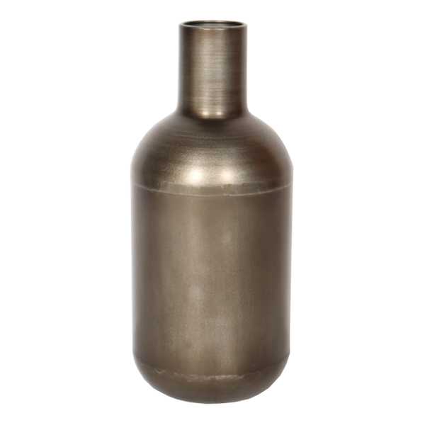 Honeybloom Metal Vase with Brass Finish, 14"