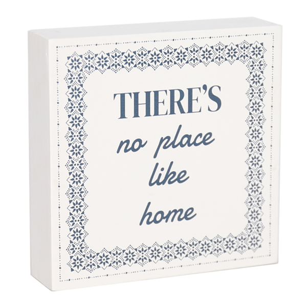 Honeybloom No Place Like Home Block Sign, 6"