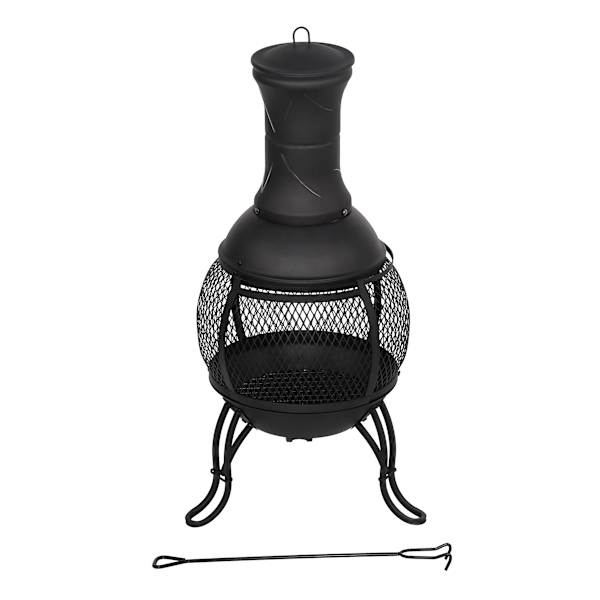 Black Steel Outdoor Chimenea