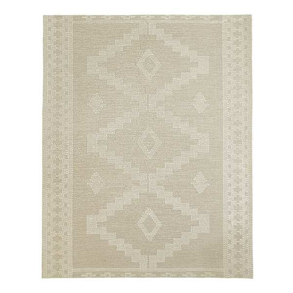 (B669) Found & Fable Goa Ivory Tribal Handmade Area Rug, 7x10