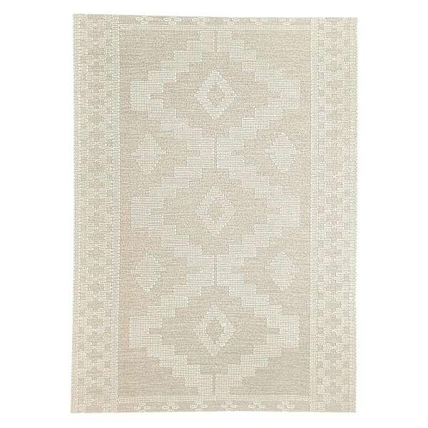 (B669) Found & Fable Goa Ivory Tribal Handmade Area Rug, 5x7