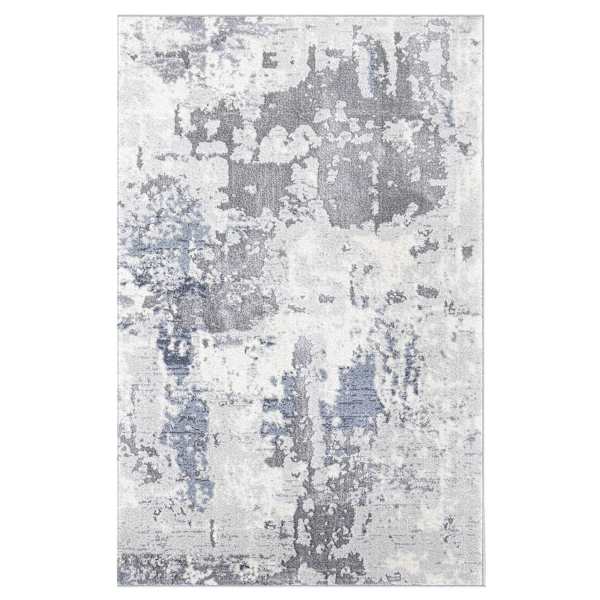 (B694) Laila Ali Verona Grey Abstract Woven Accent Rug, 2x4