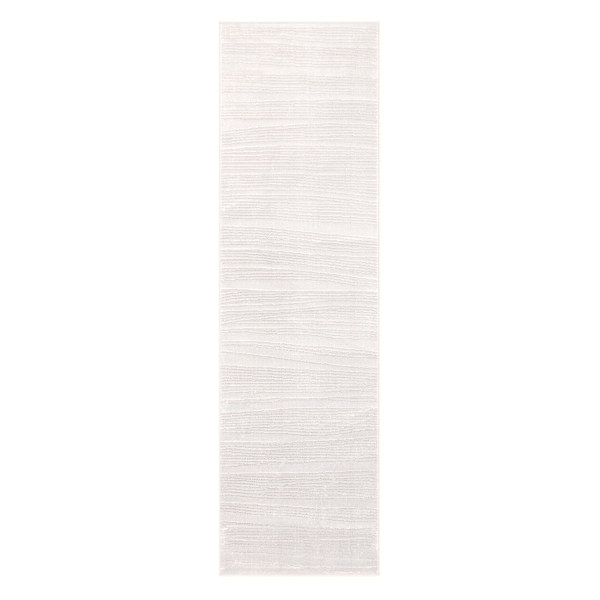 (B696) Laila Ali Verona Ivory Woven Runner, 2x6