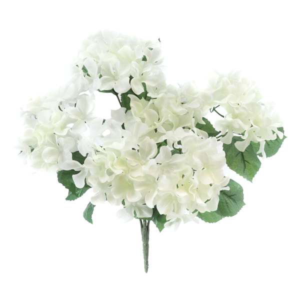 6-Head White Hydrangea Floral Spray, 17"