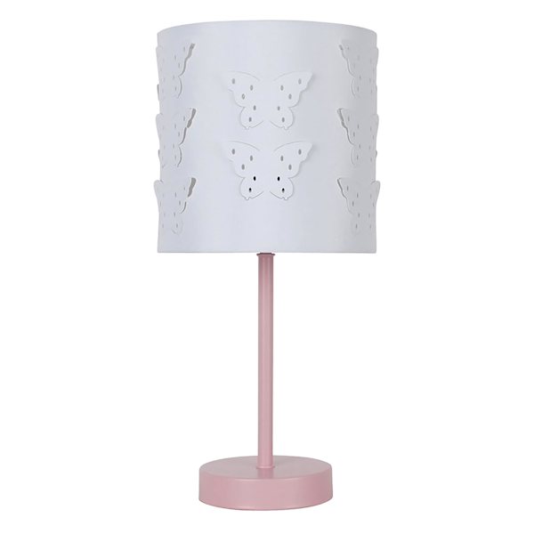 Tiny Dreamers Pink Lamp with Butterfly Shade, 15"