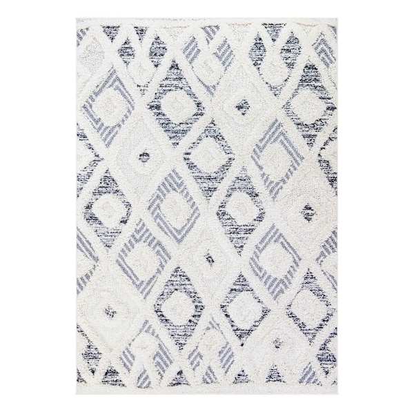 (B712) Found & Fable Gloria Cream Diamond Design Area Rug, 8x10