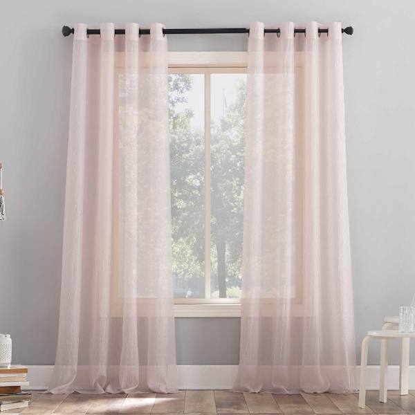Erica Blush Grommet Sheer Curtain Panel, 84"