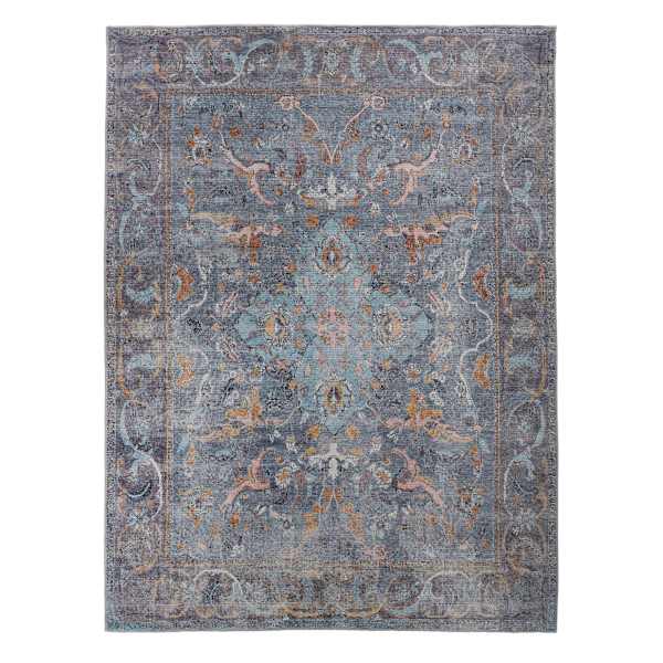 (B752) Providence Augustine Blue Medallion Area Rug, 8x10