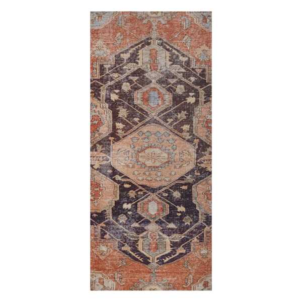 (B753) Riley Brown Multicolor Medallion Runner, 2x7