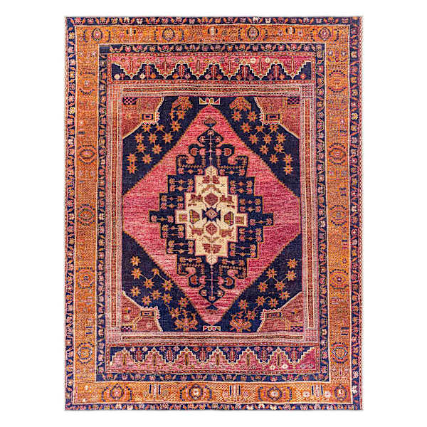 (B794) Amelie Multicolor Medallion Washable Area Rug, 8x10