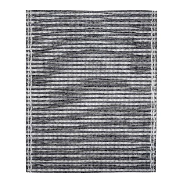 (B831) Found & Fable Goa Leni Black & Grey Area Rug, 7x9
