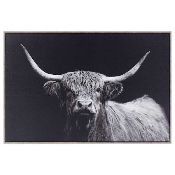 Ty Pennington Framed Highland Cow Canvas Wall Art, 36x24