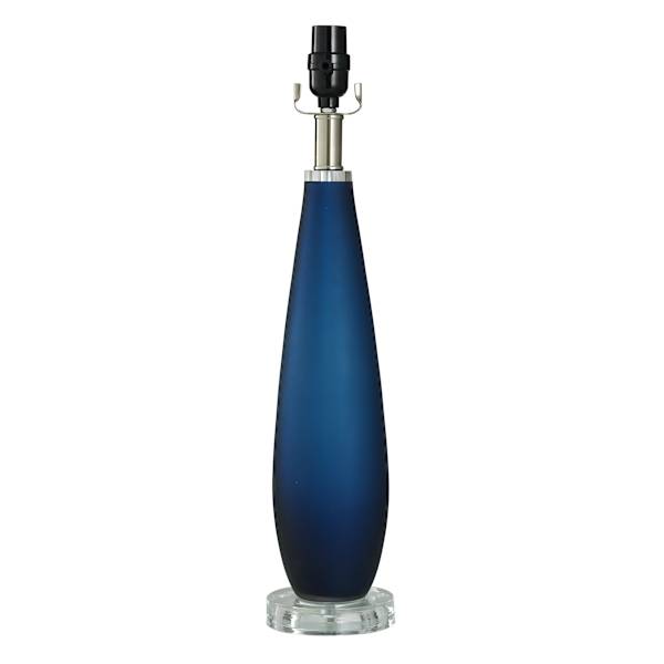 Laila Ali Blue Acrylic Glass Table Medium Table Lamp Base, 21.5"