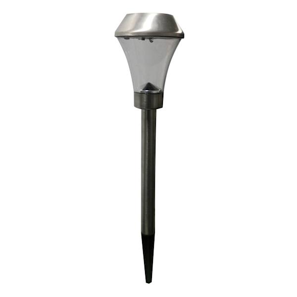 3-Lumens LED Silver Metal Solar Pathway Light