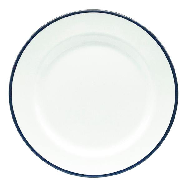 Bistro Blue Rim Melamine Dinner Plate