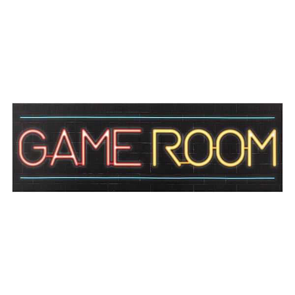 Game Room Canvas Wall Art, 36x12