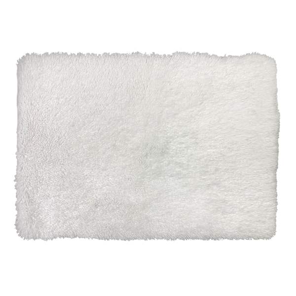 White Faux Fur Accent Rug, 31x44