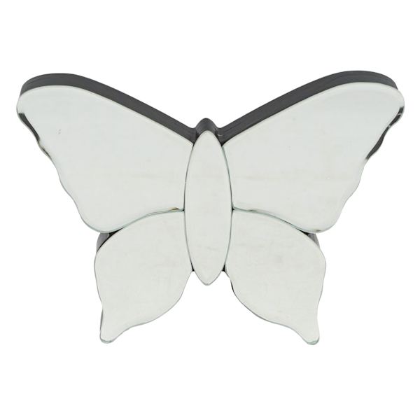 Laila Ali Silver Mirrored Butterfly Decor, 9x7