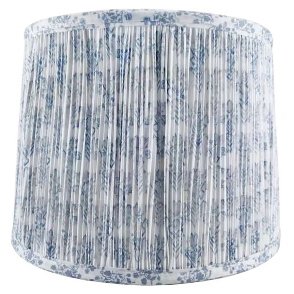 Grace Mitchell Pleated Blue & White Taper Medium Table Lamp Shade, 14x14x10
