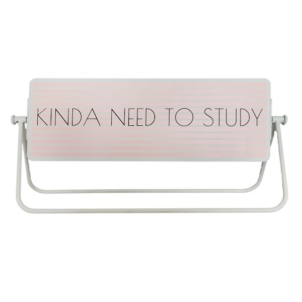 Pink Study Nap Table Sign, 12x6