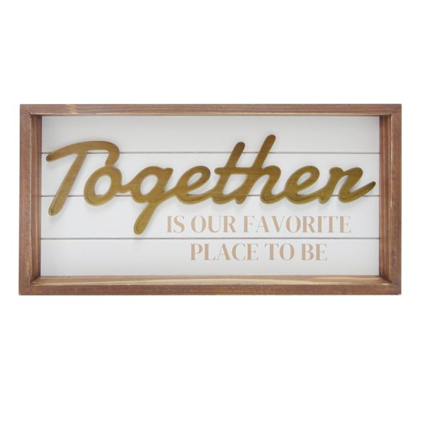 Honeybloom Together Is Our Favorite Wooden Block Sign, 12x6