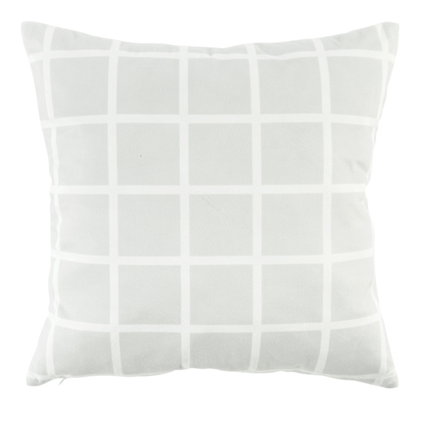 Khalini Grey Check Throw Pillow, 18"